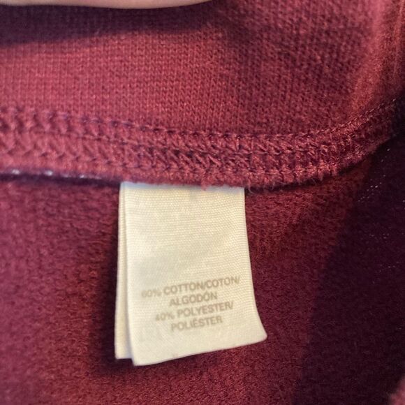 Victorias Secret Burgundy sweat pants w/ metallic sequin brand name & pockets - Picture 7 of 8